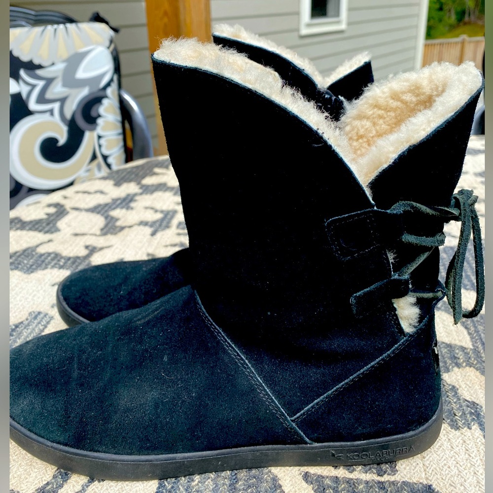 Beautiful black Uggs. Worn a few times mostly indoors. No defects zips and laces